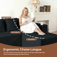 thumbnail image 5 of 67 Cloud Couch, Black Modern Sectional Couch for Living Room, L-Shaped Corduroy Boneless Sofa with Deep Seat, 1 Ottoman, Right-Facing Chaise, 5 of 7