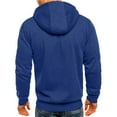 thumbnail image 4 of OUSITAID Mens Hooded Sweater Coat With Solid Color Zipper Pocket In Autumn And Winter, 4 of 5
