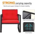 thumbnail image 5 of FDW 3 Steel Powder Coated Outdoor Conversation Sets with Chairs and Table, Black/Red, 5 of 7