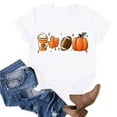 thumbnail image 2 of WREESH Womens Crew Neck Thanksgiving Tees Short Sleeve Graphic T-Shirts with Pumpkin Print for Fall Gift Tops 2025 White, 2 of 4