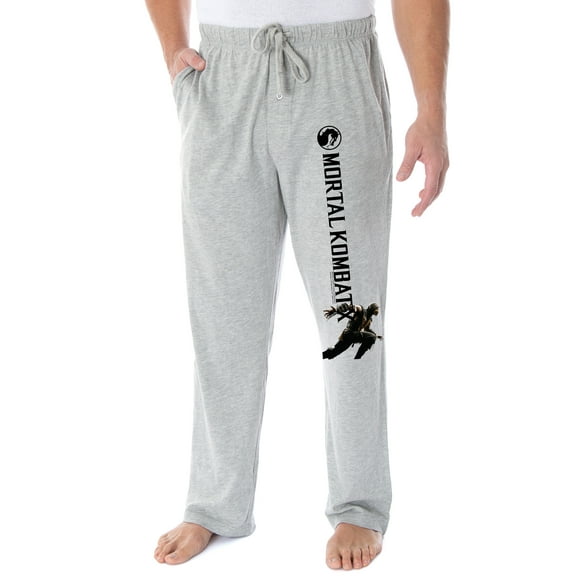 Mortal Kombat Men's Scorpion And Dragon Logo Loungewear Pajama Pants