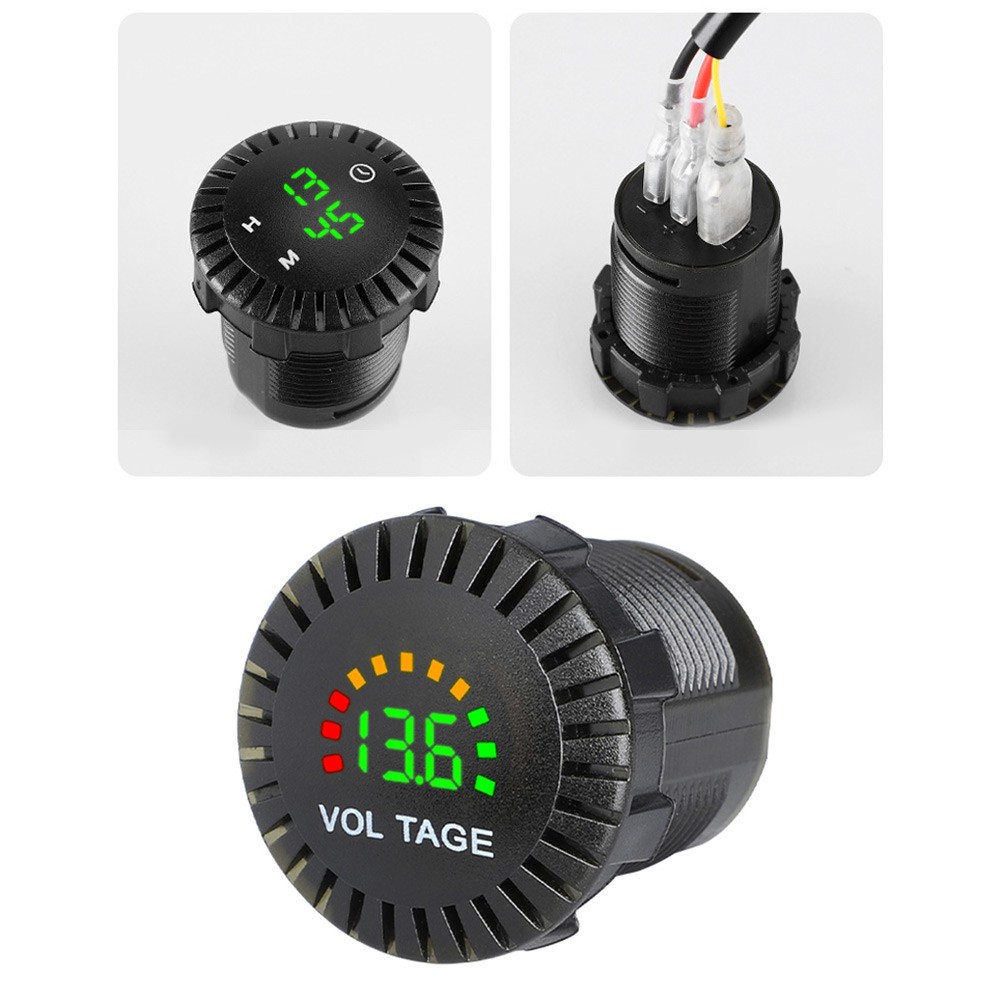 GLFILL Voltage Meter Tester 8V30V Voltmeters For Motorcycle Car 12V