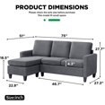 thumbnail image 7 of Sofa Sectional Sofa Furniture Set Futon Sofa Modern Convertible L-Shaped,Grey, 7 of 7