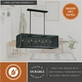 thumbnail image 5 of Wicker Park 8L Black Industrial Cage Linear Chandelier Island Pendant Light Fixture, 5 of 6