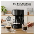 thumbnail image 2 of 5-Cup Drip Coffee Maker with Anti-Drip System, Food-Grade Compact Coffee Machine with Removable Funnel, Warm Plate, Dishwasher-Safe Glass Carafe, Portable Coffee Maker for Home & Office Use, 2 of 8