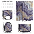thumbnail image 3 of Shower Curtain and Rug Sets 4pcs Bathroom Sets Includes 12 Free Hooks 66" x 72" Purple Marble Pattern, 3 of 8