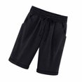 thumbnail image 3 of pitrice Shorts Courts Taille Élastique Shorts Amples Femme Tenues d'Été, Noir, 3TG, 3 of 5