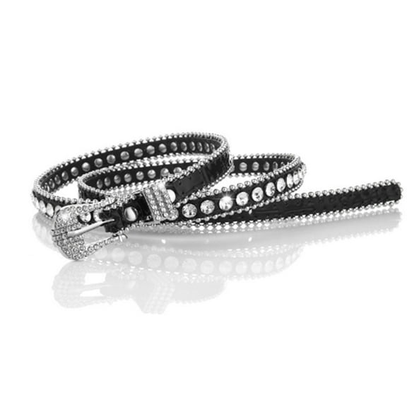 lanema Lady Belt Rhinestone Studded Belt Waist Belt Blingbling Belt Cloth Accs