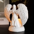 thumbnail image 3 of Resina Ángel Candelero Estatua Adorno Atmósfera Prop para Boda (Blanco L), 3 of 6