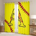 thumbnail image 2 of Homewish Initial A Letter Curtains Pack of 2 (42x84 Each) for Teen, Baseball Sports Lover Curtains Blackout, Cartoon Softball Print Bedroom Curtains, Curtains Blackout Home Decor, 2 of 6