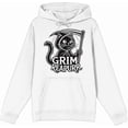 thumbnail image 4 of Black Cat Grim Reapurr Adult White Long Sleeve Hoodie-Medium, 4 of 6
