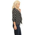 thumbnail image 4 of Moa Collection Women's Fitted Waist Length Jacket Open Front Draped Neck Ruched Sleeves, 4 of 6