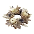 thumbnail image 4 of Vela de Acción de Gracias, Adorno de Anillo, , Vela, Corona, Hojas Artificiales, Corona de Calabaza para Festival, Cafetería, Bar, Otoño, 4 of 8