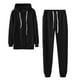 thumbnail image 1 of Conjunto deportivo EQWLJWE de 2 piezas para mujer, sudadera informal de manga larga con cremallera y pantalones deportivos con bolsillos (negro, XL), 1 of 4