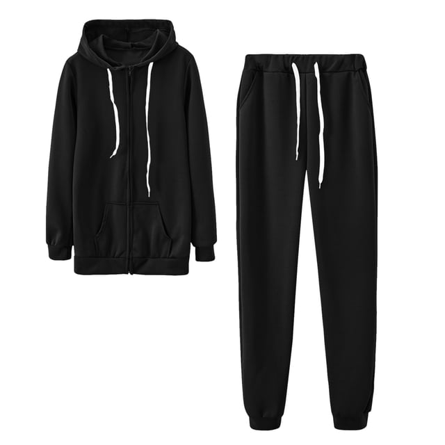 Timegard Womens 2 Piece Outfits Sweatsuits Drawstring Hooded Zip up Long Sleeve Jackets Cinch Bottom Sweatpants with Pockets Sets