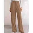 thumbnail image 6 of Womens Wide Leg Dress Pants Business Casual Flowy Work Palazzo Pants High Waisted Slacks Trousers Khaki S, 6 of 7