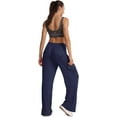 thumbnail image 3 of HAHDAXIA Womens Yoga Pants, Lounge Pants, Wide Leg Sweatpants Bootleg Pants with 3 Button Pockets, 3 of 6