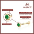 thumbnail image 3 of Bague de Nez en Or Jaune 14k avec Émeraude Simulée Sertie Clos Micro Clou Perçage Corps, 3 of 6