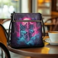 thumbnail image 3 of Kuiaobaty Wolf Planet Galaxy Print Crossbody Bag for Women, Medium Size Vegan Leather Shoulder Handbag Crossbody, Casual Sturdy Sling Purse with Adjustable Strap for Travel, 3 of 7