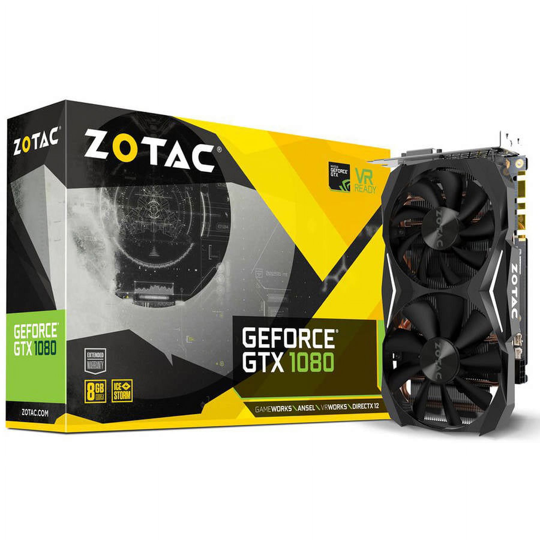 ZOTAC GeForce GTX 1080 Mini - Graphics card - GF GTX 1080 - 8 GB GDDR5X - PCIe 3.0 x16 - DVI, HDMI, DisplayPort