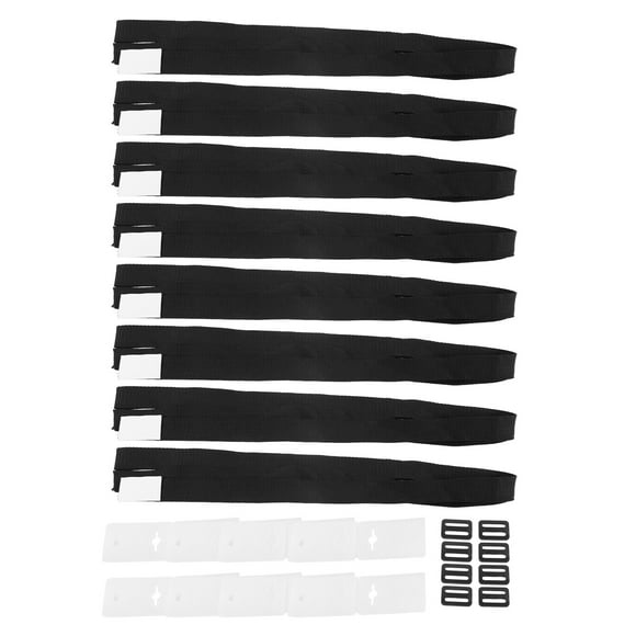 Solar 8 Sets Swimming Pool Roller Strap Solar Cover Reel Attachment Kit with Cord Plates and Buckles