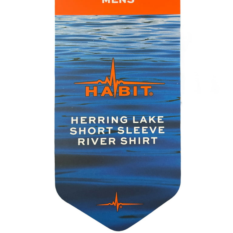 Habit Men's Herring Lake Short Sleeve Button Down Vented Fishing UPF River  Shirt (Sharkskin, M) 