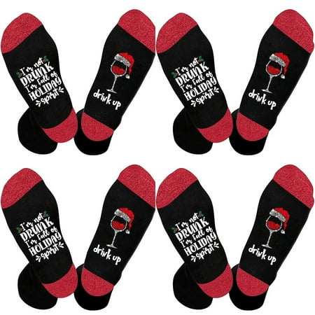

Autumn and Winter Christmas Socks for Women Personalized English Letter Socks Cycling Socks Mid-Calf Socks Red