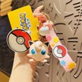 thumbnail image 1 of Llavero de coche con forma de Pokémon Gengar Jigglypuff auténtico, colgante de Pikachu con dibujos animados, colgante de mochila escolar para pareja, 1 of 2