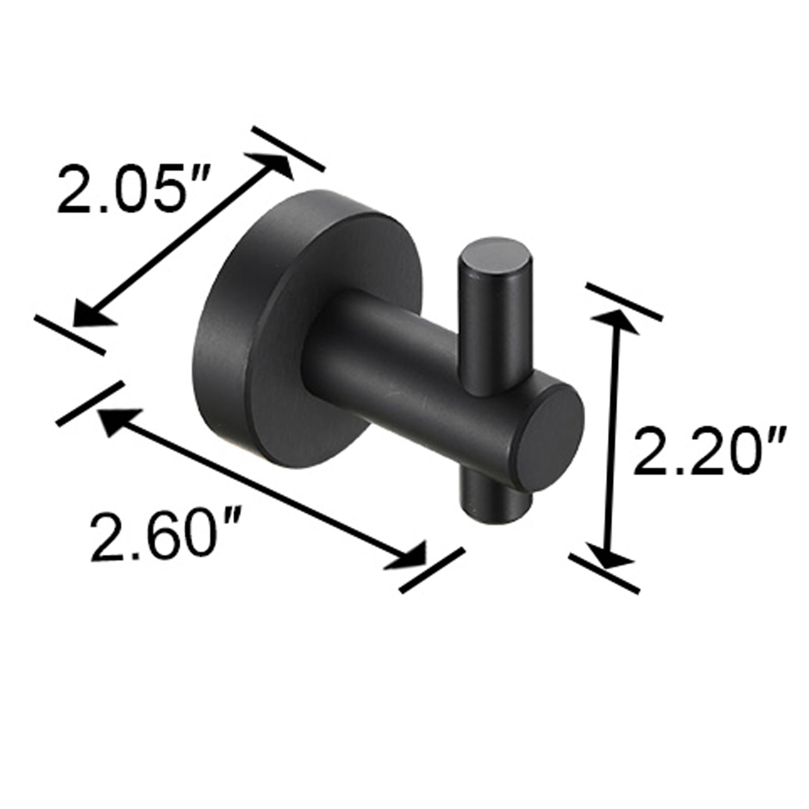 Round Base Wall Hanging Hook with Screws- Matte Black Hook, 4 Pack, for Entry Shoe Cabinet, Wardrobe Bathroom Bedroom Furniture Hardware [Unable ship on weekends+usps/fedex]