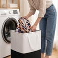 thumbnail image 4 of Linnome Foldable Large Capacity Laundry Basket Breathable Dirty Clothes Hamper Portable Washing Bin for Bedroom Bathroom Closet Household Sundry Organization, 4 of 6