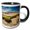 Black/White, variant on 3drose, Vegetation and Dunes of Great Sand Dunes National Park, Colorado, 11oz Two-tone Blue Mug