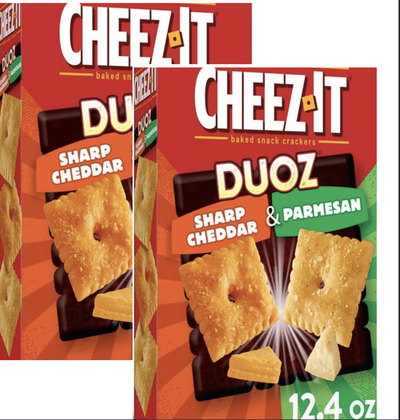 CheezIt Duoz Sharp Cheddar And Parmesan Baked Snack Crackers 12.4oz