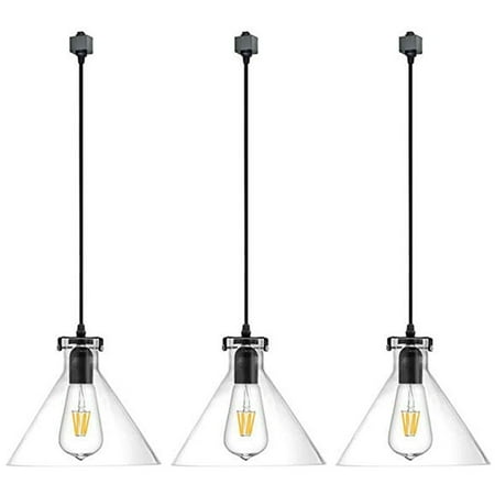 

Kiven Juno Track Lighting Light Fixture 3-Light Modern Track Pendant Light for Bedroom Kitchen Home Lighting E26 Socket