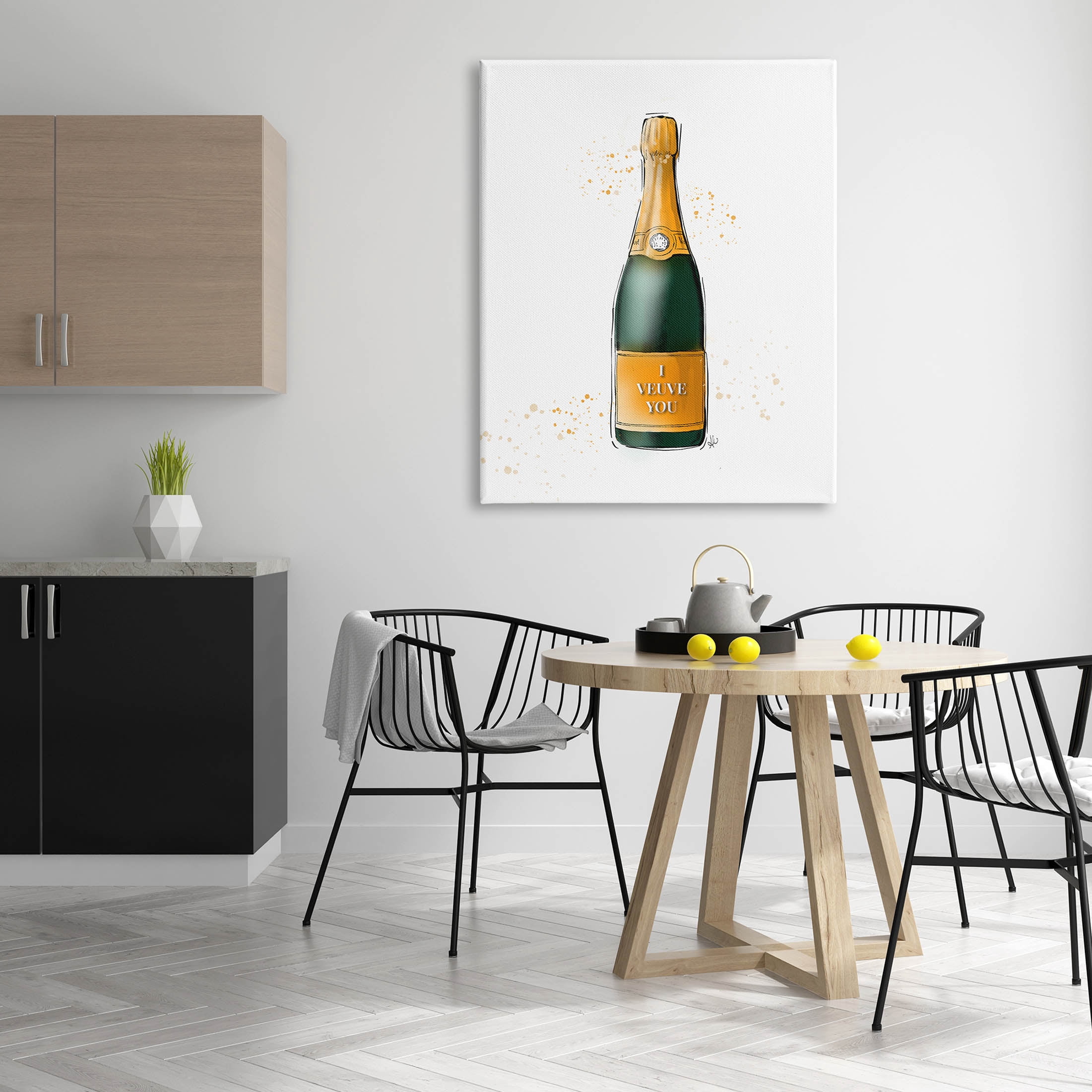 Stupell Industries I Veuve You Champagne Bottle Graphic Art Gallery Wrapped Canvas Print Wall Art, Design by Alison Petrie