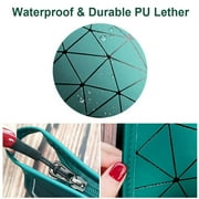 AUTOVISUM Makeup Cosmetic Bag, Zipper Organizer Bags, Waterproof PU Leather, Portable Lightweitht, Ever Green