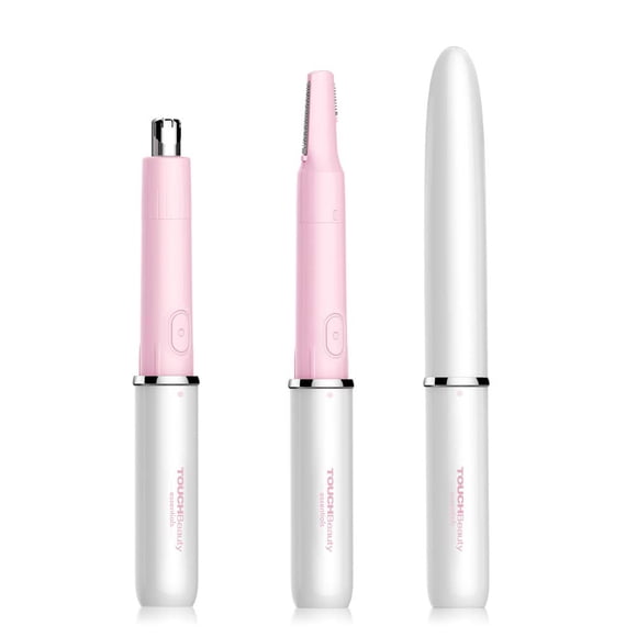 TOUCHBeauty Recortador de cabello para rostro, cejas, nariz, oreja, cuerpo, removedor de cabello todo en uno para mujeres y hombres, afeitadora de doble cuchilla con batería TB-1458