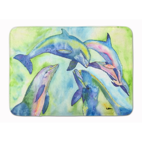 Carolines Treasures 8548RUG Dolphin Machine Washable Memory Foam Mat 19Hx27W multicolor