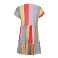 thumbnail image 4 of Vestido Corto de Verano, Cuello en V Bolsa de Color Sólido Cadera Dividida Vestido de la Mitad de la Manga de la Cintura, Moda de las Señoras Midi, 4 of 9