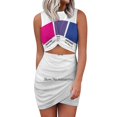 thumbnail image 1 of Color Pant Pallete Bisexual Community Design Back Lacing Backless Dress Square Neck Dress Fashion Design Large Size Loose, 1 of 5