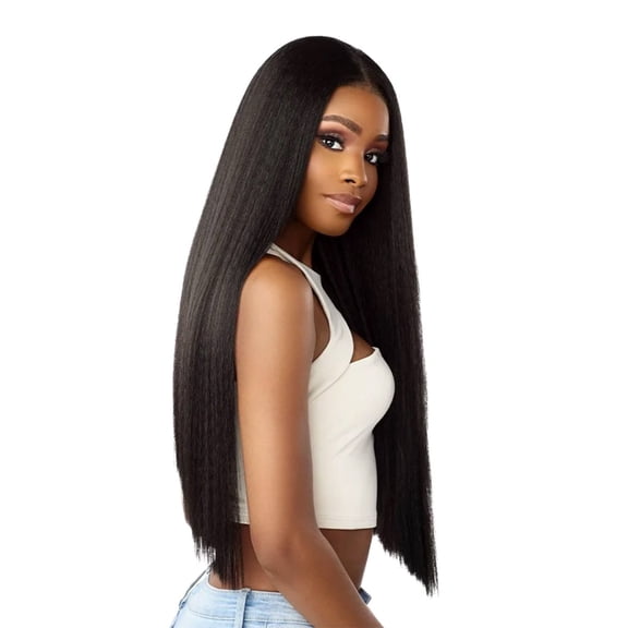Sensationnel Glueless Lace Wig 13X6 Kinky Silk Pressed 26” Lace Wigs / Color: BALAYAGE CHOCOLATE