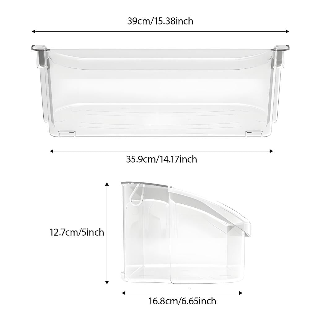 Pack of 2 Spacious Refrigerator Drawer Bins Easy Installation for Organized Food Storage PP