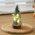 thumbnail image 2 of BinKFF Mini Christmas Tree with Lights, Small Table Top Decorations, Desktop Miniature Pine Tree Xmas Holiday Decor Indoor Home, Bottle Brush Trees with Wooden Base, with Light, 2 of 8