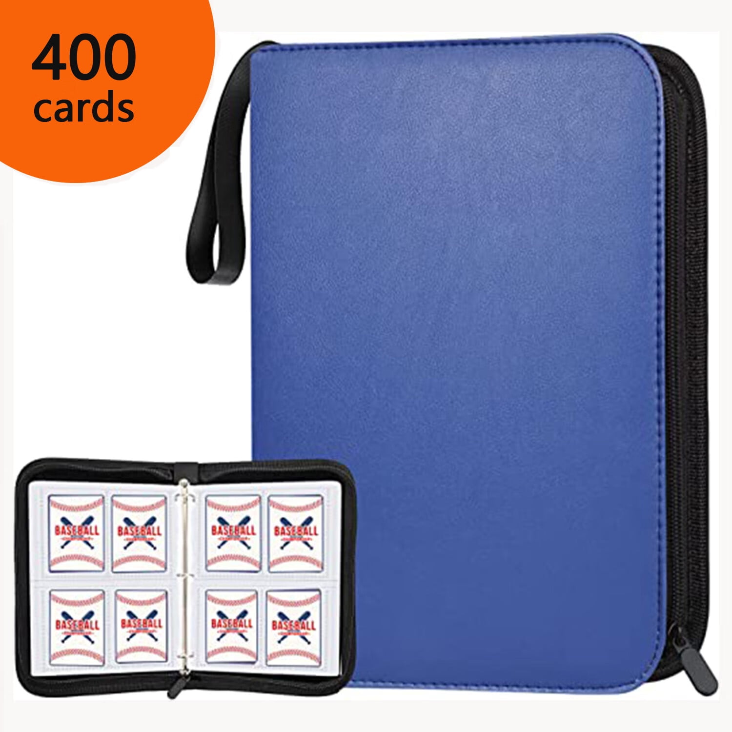 400 Pockets Blue Baseball Card Binder Sleeves Trading Card Sleeves