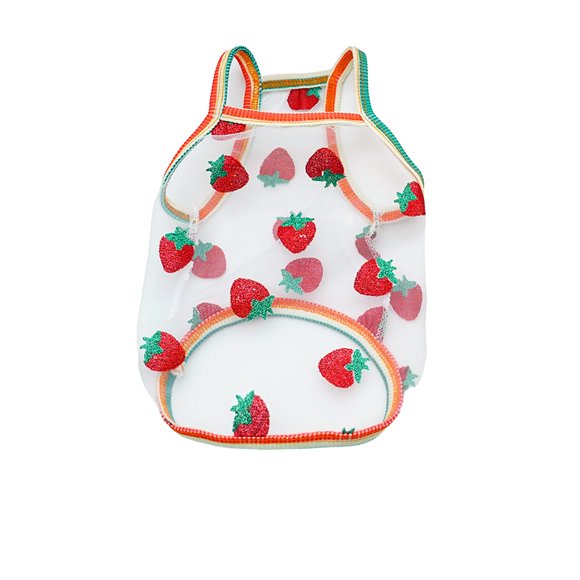 E Pet Sun Protection Vest E Cooling Dog Cat Shirt S Strawberry Dot Pattern For Small Dogs Cats