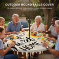 thumbnail image 3 of Round Outdoor Tablecloth with Umbrella Hole and Zipper, Spring Sunflowers Tablecloth with Elastic Waterproof, Bee Beige Farm Country Rustic Patio Table Covers for 36" - 44" Picnic Pool Tables, 3 of 9