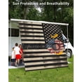 thumbnail image 3 of 4th of July RV Awning Sun Shade Screen 9'X7' Black American Flag Mesh Sunscreen Rustic Stars Stripes Daisy Awning Shade Screen with Zipper UV Blocker Completed Kits for RV Motorhome Camper, 3 of 7