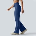 thumbnail image 5 of UOCUFY Women's Yoga Pants with Pockets Flare Leggings High Waist Yoga Dress Pants Tall Bootcut Casual Work (Blue,M), 5 of 8
