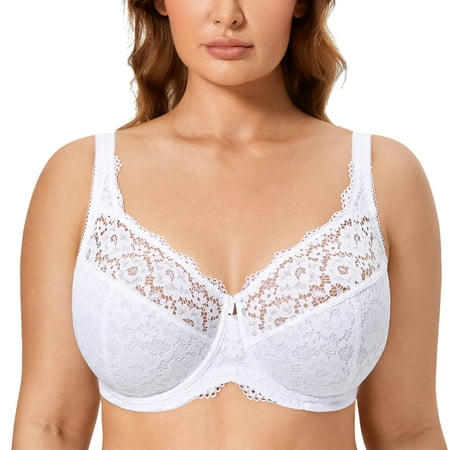 

DELIMIRA Women s Full Coverage Non Padded Underwire Lace Bra
