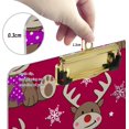 thumbnail image 4 of FMSHPON Christmas Reindeer Bear Purple Scarf Snowflake Clipboard Hardboard Wood Nursing Clip Board and Pull for Standard A4 Letter 13x9 inches, 4 of 5