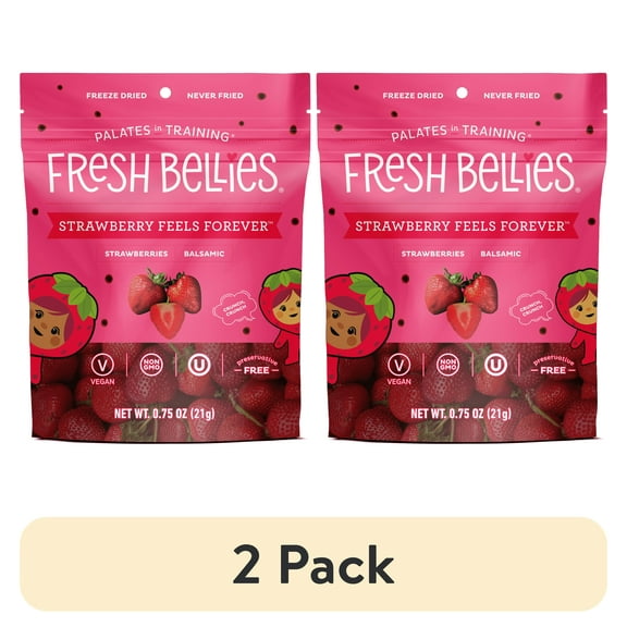 (2 pack) Fresh Bellies Toddler Treat, Strawberry Feels Forever, 0.75oz.